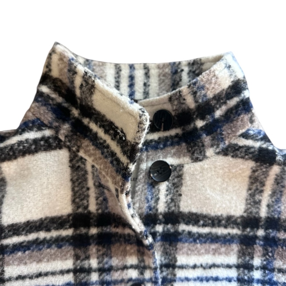 AVEC LES FILLES Womens Brushed Plaid Oversized Jacket Sz XS - Picture 4 of 16